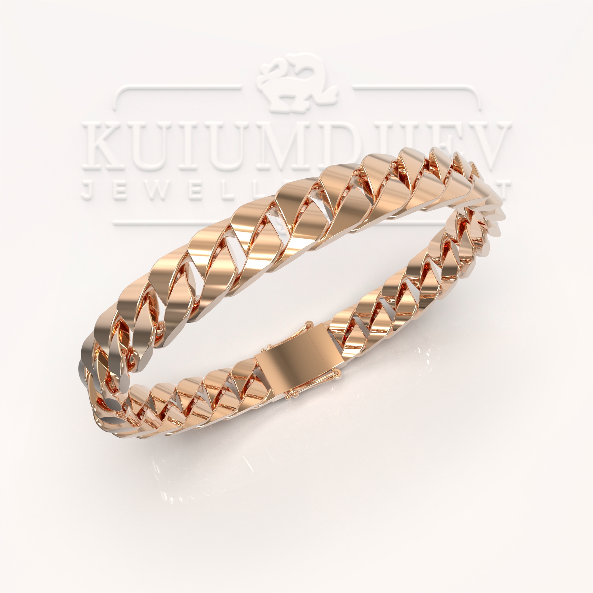 Златна гривна тип верига Miami Cuban Chain 3