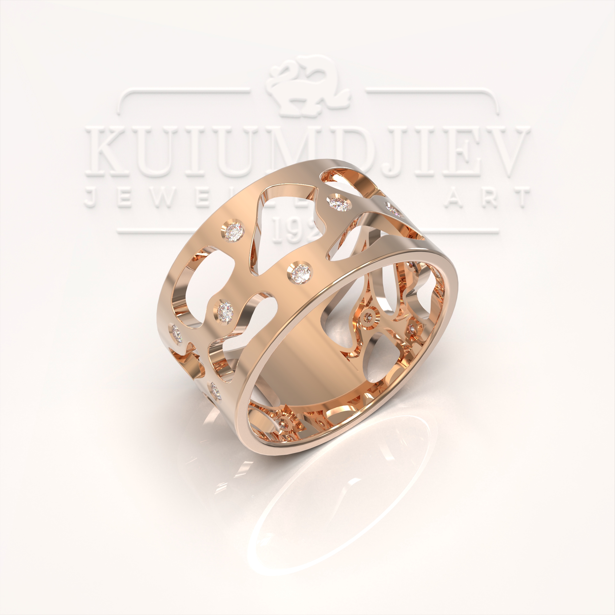 Широка халка с камъни 3