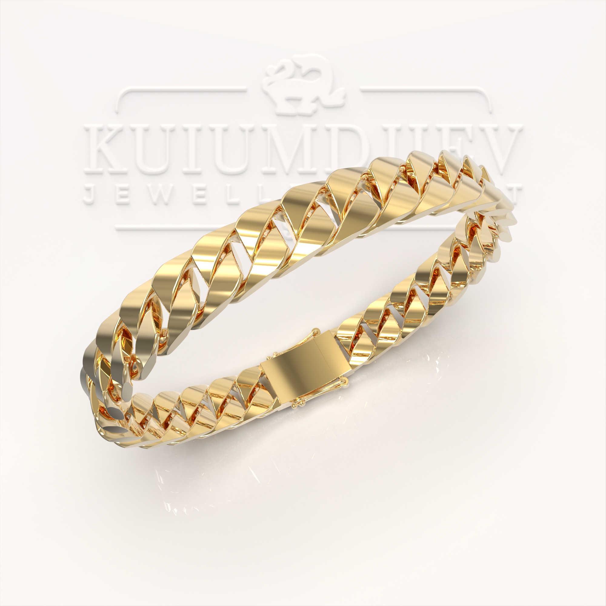 Златна гривна тип верига Miami Cuban Chain