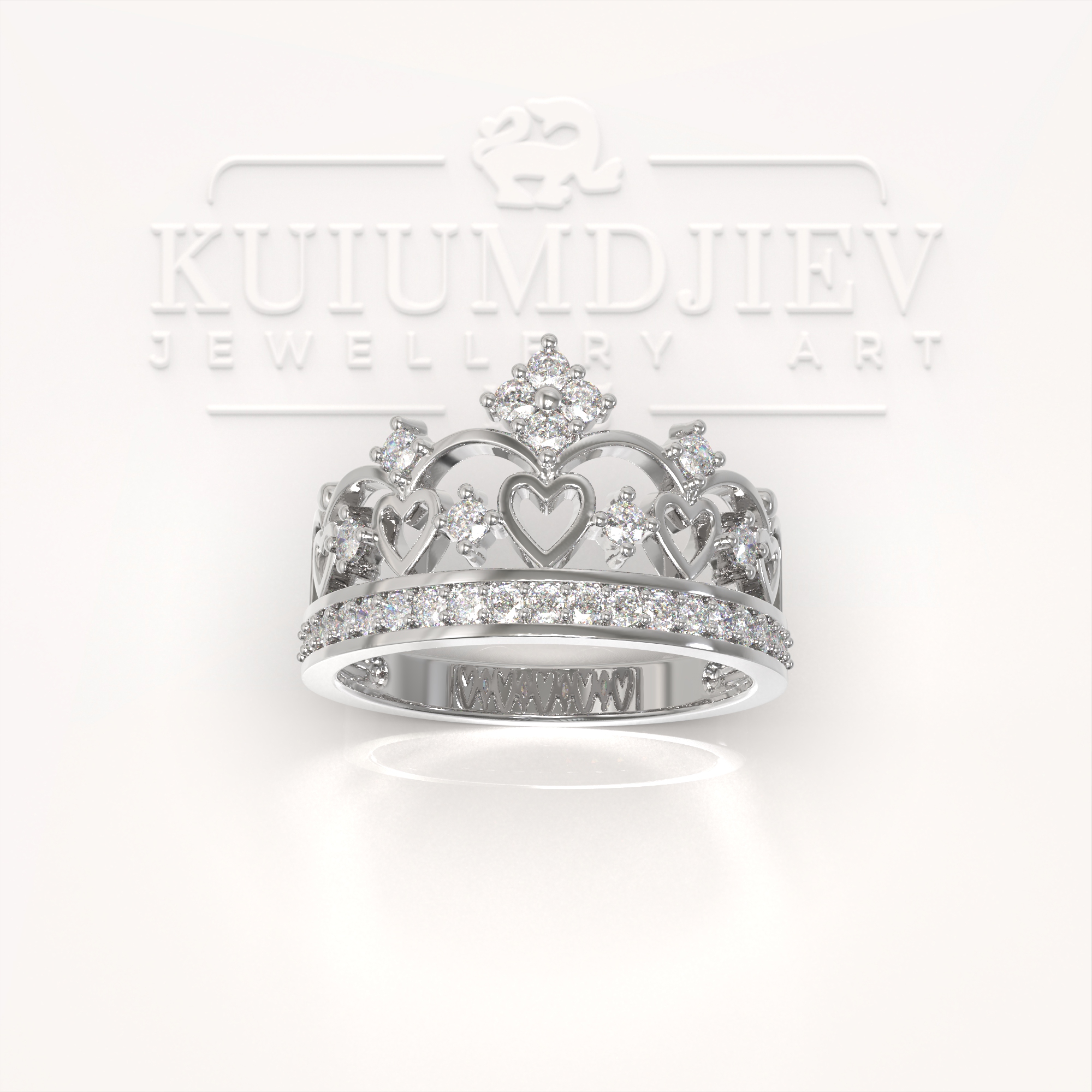 Сребърен пръстен Корона
